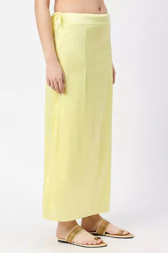 Neckbook Satin Yellow Color Petticoat