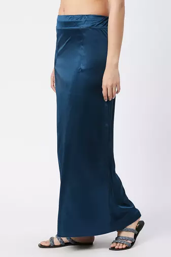 Neckbook Satin Blue Color Petticoat