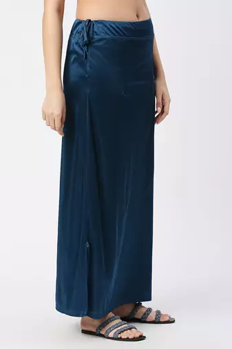 Neckbook Satin Blue Color Petticoat