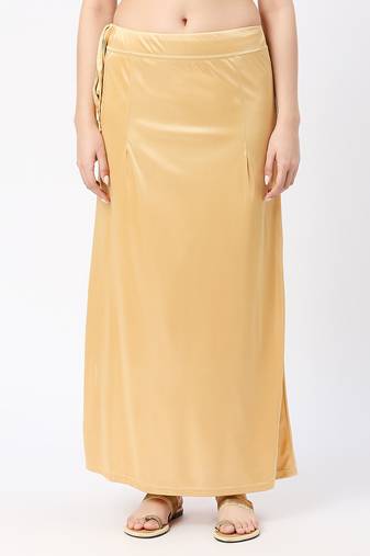 Neckbook Satin Caramel Brown Color Petticoat