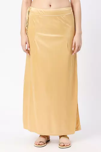 Neckbook Satin Caramel Brown Color Petticoat
