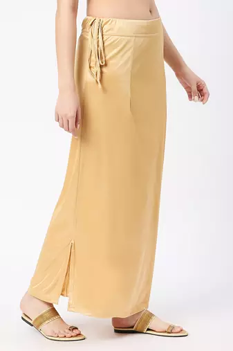 Neckbook Satin Caramel Brown Color Petticoat