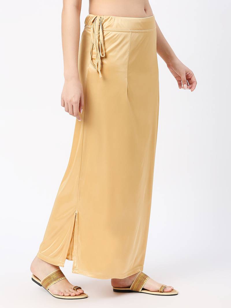 Neckbook Satin Caramel Brown Color Petticoat