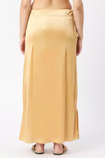 Neckbook Satin Caramel Brown Color Petticoat