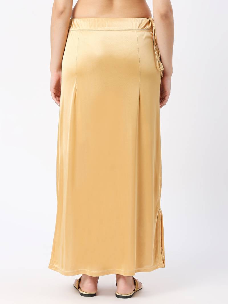 Neckbook Satin Caramel Brown Color Petticoat