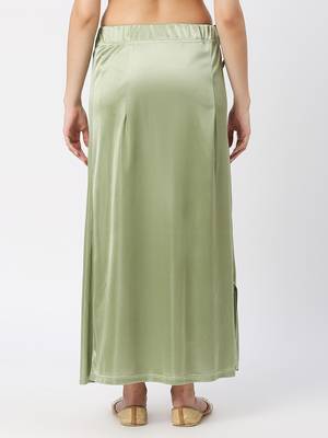 Neckbook Satin Green Color Petticoat 4