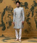 Blue sherwani set