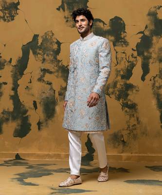 Blue sherwani set 4