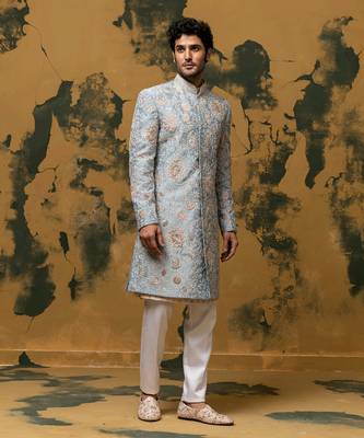 Blue sherwani set 5