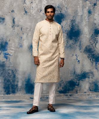 Pink dori embroidered sherwani set 1