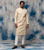 Pink dori embroidered sherwani set