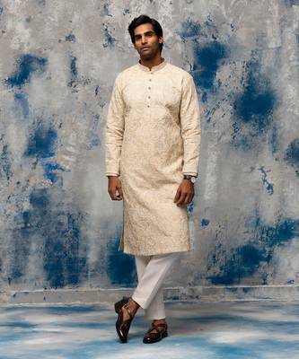 Pink dori embroidered sherwani set 4