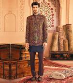 Navy embroidered bandhgalaset