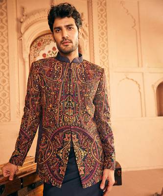 Navy embroidered bandhgalaset 2