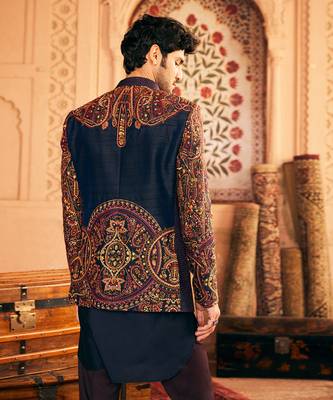 Navy embroidered bandhgalaset 3