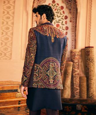 Navy embroidered bandhgalaset 4