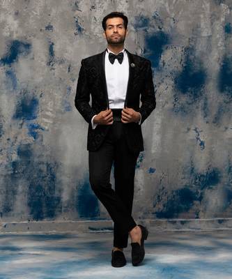 Chevron black embroidered tuxedo 1