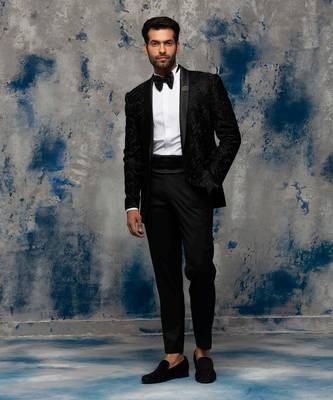 Chevron black embroidered tuxedo 2