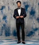 Navy blue katdana suit set