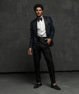Navy blue katdana suit set 2
