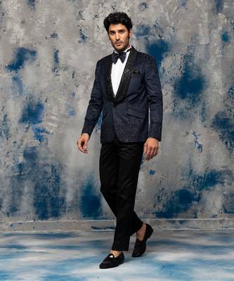 Navy blue katdana suit set 3