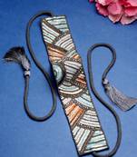 boho smoke grey & multi sequin embellished canvas handmade belt