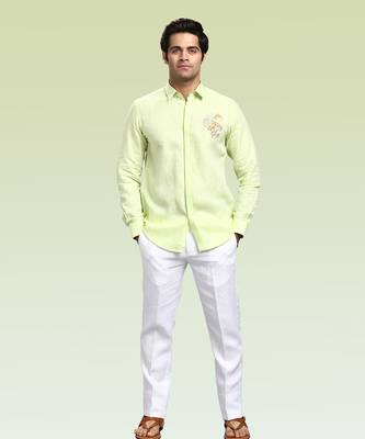 Sicilian lime embroidered shirt 1
