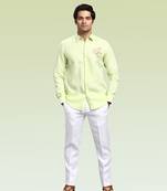 Sicilian lime embroidered shirt
