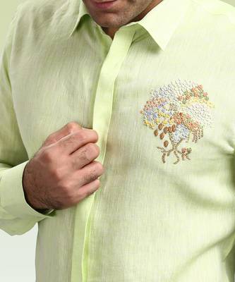 Sicilian lime embroidered shirt 2