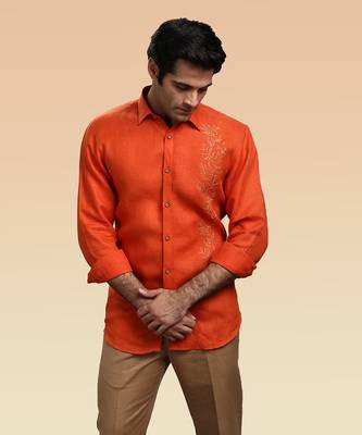 Sunset vineyard embroidered shirt 1