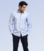 Corsican blue embroidered shirt