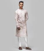 Baby pink floral embroidered kurta set