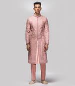 Dusty rose dori work sherwani set
