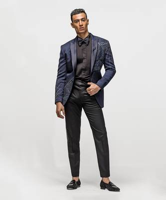 Night skies ink blue embellished tuxedo 2
