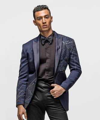 Night skies ink blue embellished tuxedo 4