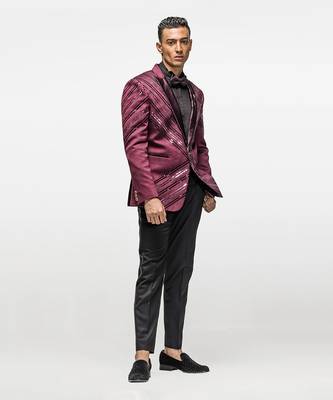 Luxe lustre wine red tuxedo 1