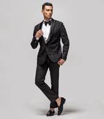 Chenille embroidered black tuxedo