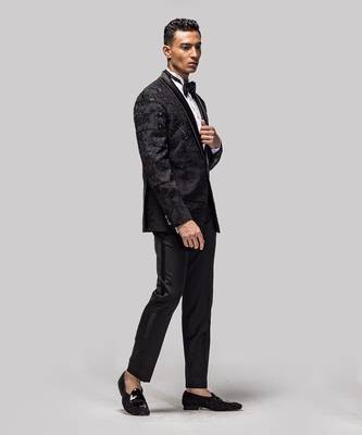 Chenille embroidered black tuxedo 2