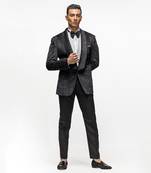 Geometric black embellished tuxedo