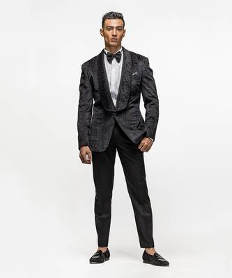 Geometric black embellished tuxedo 2