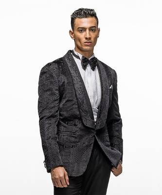 Geometric black embellished tuxedo 3