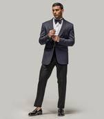 Navy geometric embroidered tuxedo