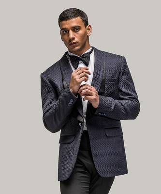 Navy geometric embroidered tuxedo 2
