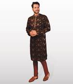 Black banarasi embroidery kurta  