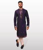 Navy blue embellished sequins kurta