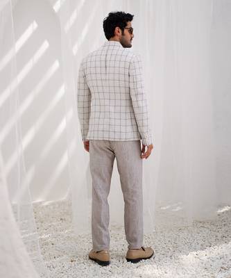 Par chment plaid checks blazer and trouser 3