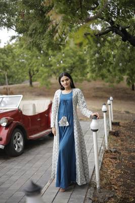 Designer embroidery crochete Shrug with Gown 3