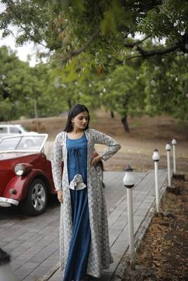 Designer embroidery crochete Shrug with Gown 4