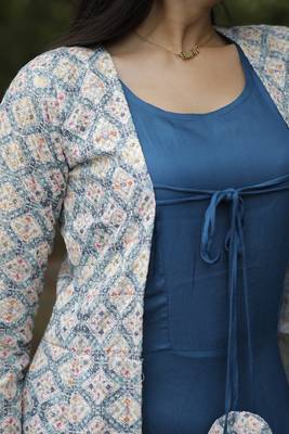 Designer embroidery crochete Shrug with Gown 5