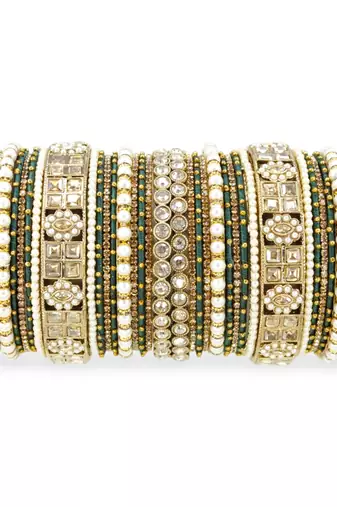 Rich texture bangle set with silk thread bangles by leshya